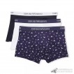 Quần lót nam Emporio Armani Pure Cotton Trunk 3-pack Marine/Printed Eclipse/White